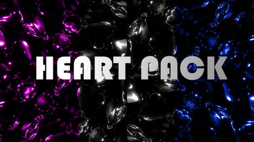 Abstract Liquid Metallic Hearts Fluid Motion Background Loop