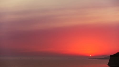 Sunset over Beautiful Sea Landscape