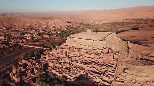 Aerial View on Kasbah Ait Ben Haddou in Morocco