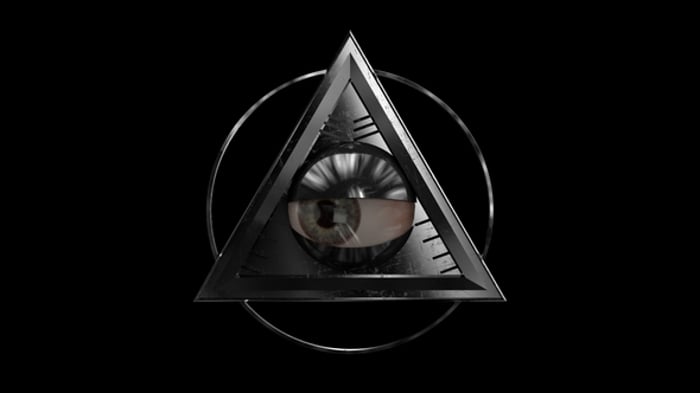 Illuminati All seeing eye pyramid symbol neon sign, Backgrounds Motion ...