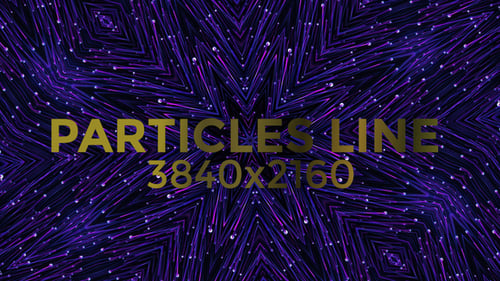 Abstract Kaleidoscope Starburst Pattern with Purple Lines and Light Particles