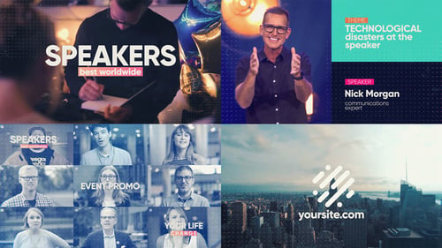 Modern Corporate Conference Intro with Dynamic Speaker Reveals