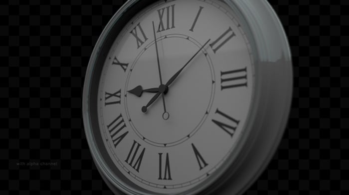 Animated Timepiece Clock with Roman Numerals, Backgrounds Motion ...