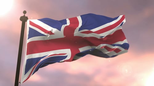 Realistic Waving United Kingdom Flag Seamless Loop