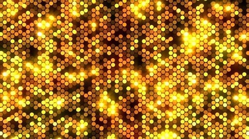 Golden Glittering Circles Abstract Shimmering Background