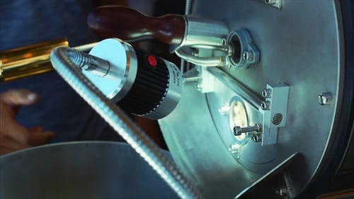 Inside of Modern Coffee Roasting Machine
