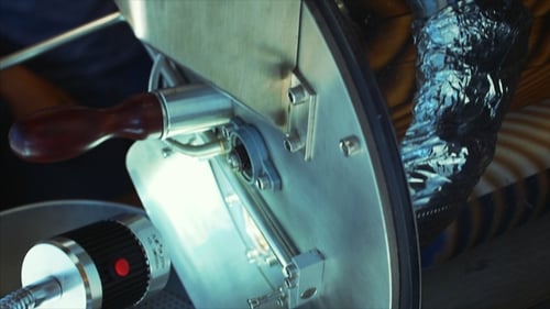 Close Up of a Coffee Roasting Machine