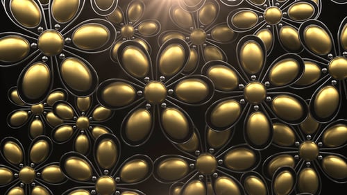 Elegant Golden Petal Flower Pattern Background Loop