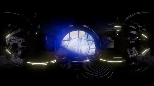 International Space Station Orbiting Earth in Virtual Reality