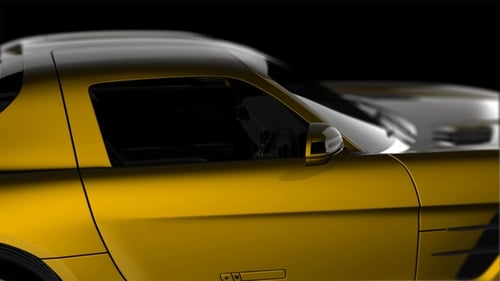 3D Luxury Sports Car Panning on Black Background