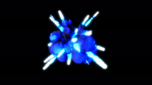 Blaue funky Explosionen