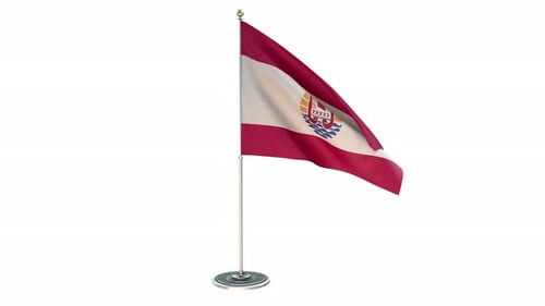 Realistic Waving Flag of French Polynesia
