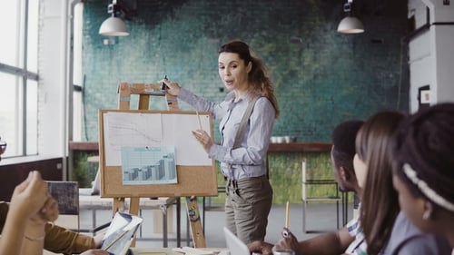 Business Meeting Presentation in Modern Workplace