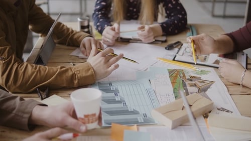 Multiethnic Group of People in Modern Office. Creative Business Team Working on Project Together