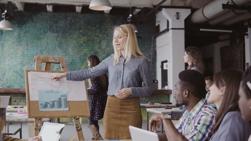 Engaging Business Presentation in a Dynamic Office Setting