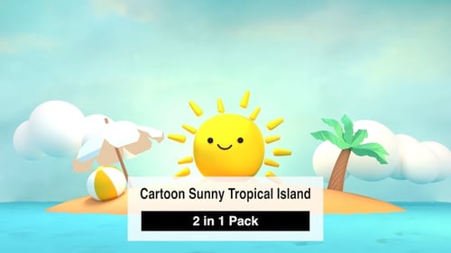 Cute Sunny Tropical Island
