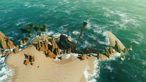 Schiffswrackschiff Aff The Island