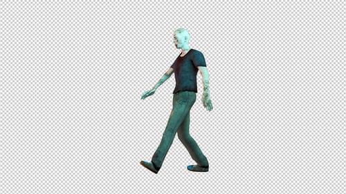 Realistic 3D Zombie Character Walking Animation