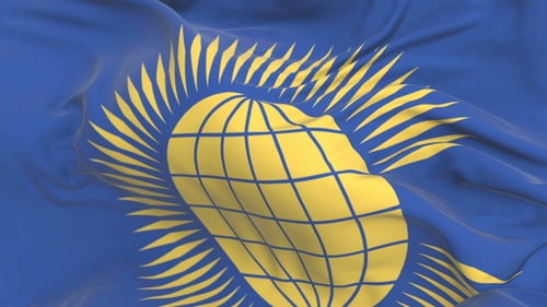 Commonwealth of Nations Flag Waving Seamless Loop