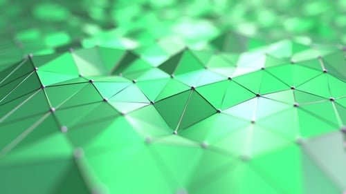 Moving Abstract Green Polygons