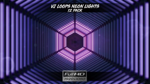 VJ Loops Neon Hexagon Lights - 12 Pack