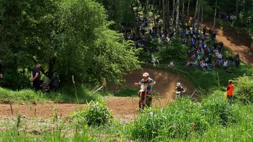Dirt Bike Racing on Outdoor Motocross Track