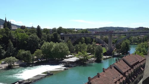BERN, SWITZERLAND - JULY 06, 2017: View From the Observation Platform in Bern, Switzerland.