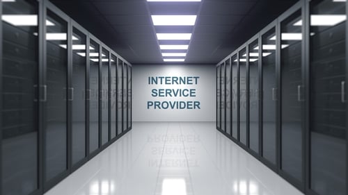 INTERNET SERVICE PROVIDER Caption in a Server Room
