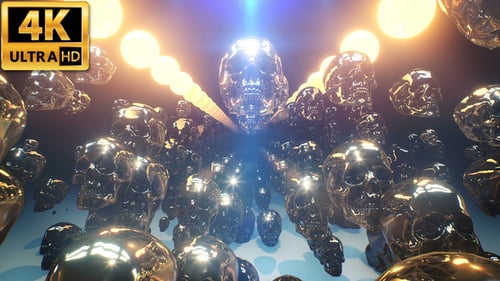 Fundo Golden Skulls Vj 4k