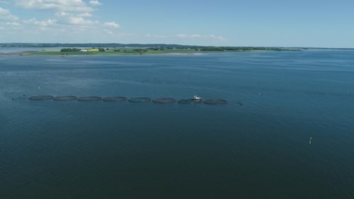 Drone Over Fish Farm