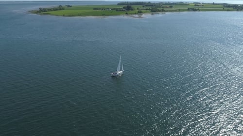 Drone View Over Sailboat