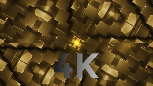 Shiny Geometric Gold Cube Pattern Loop