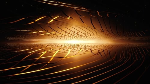 Abstract Golden Lines Flowing Loop Background