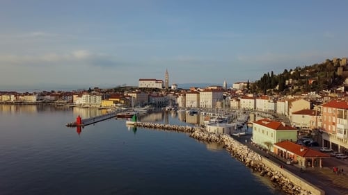 Luftaufnahme von Piran, Slowenien