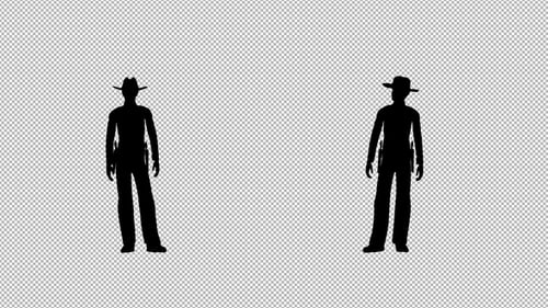 Animated Minimalist Silhouette of a Sheriff Standing
