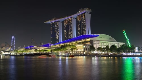 Night View of Singapore with Marina Bay Sands