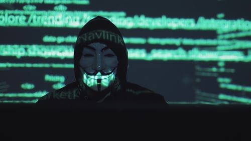 Concept of Computer Security and Security in the Network. Robber in the Mask at the Computer