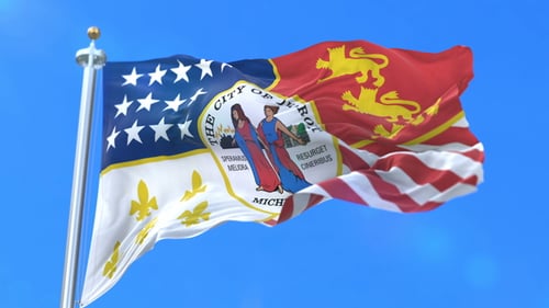 Flag of Detroit City, United States of America