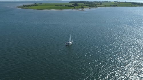 Drone View Over Sailboat