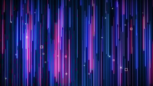 Futuristic Neon Light Trails Digital Data Background