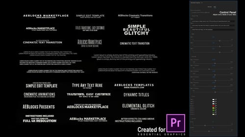 52 Cinematic Glitch Titles // MOGRT