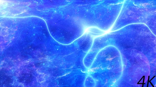 Abstrakter Blue Space Hintergrund mit Glanz und Energiewelle