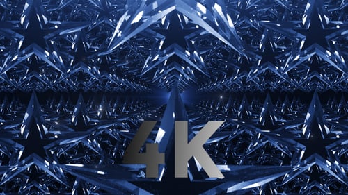 Shimmering Blue Stars Tunnel Abstract Background Animation