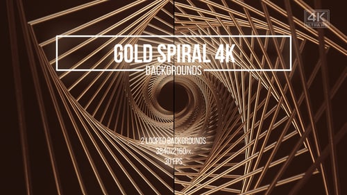Golden Geometric Spiral Tunnel Looping Background Animation