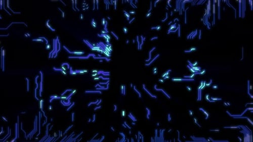 Animated Futuristic Glowing Circuit Board Background