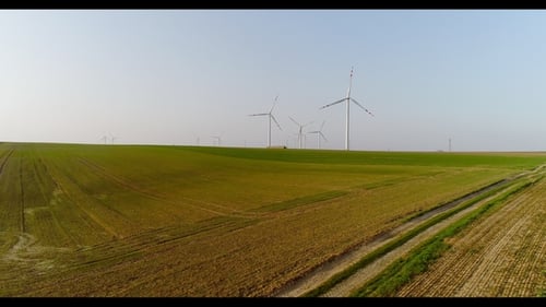 Luftbild der Windmills Farm. Erzeugung von Energie
