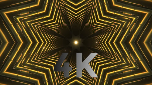 Golden Star Tunnel Geometric Loop Background