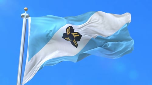 Flag of Madison City of Wisconsin in United States of America