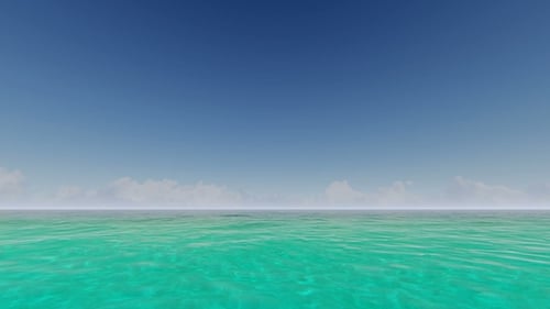 Tropical Ocean with Clouds on the Horizon