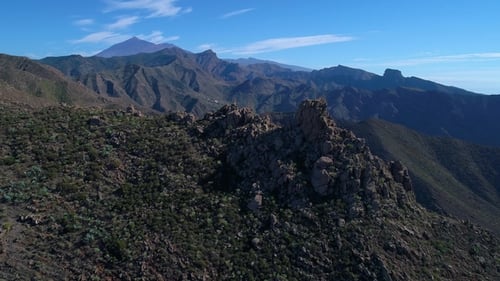 Aerial View of a Tropical Mountain Range